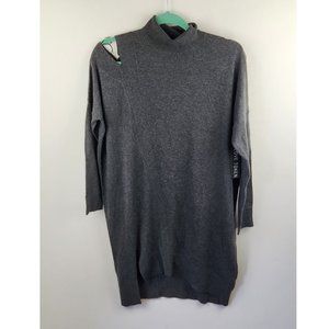 NWT Love Token Gray Cold Shoulder Asymmetric Turtleneck Sweater Dress sz XS